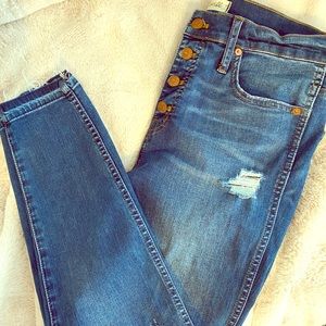 Madewell Highrise 10” Skinny distressed jeans 30